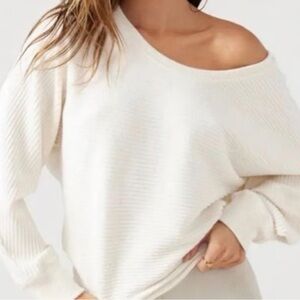JOAH BROWN Slouchy Dolman - Ivory Luxe Knit